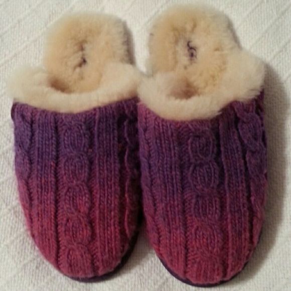 Ugg‎ Purple Ombre Sweater Knit Scuffette Slippers - Picture 1 of 5